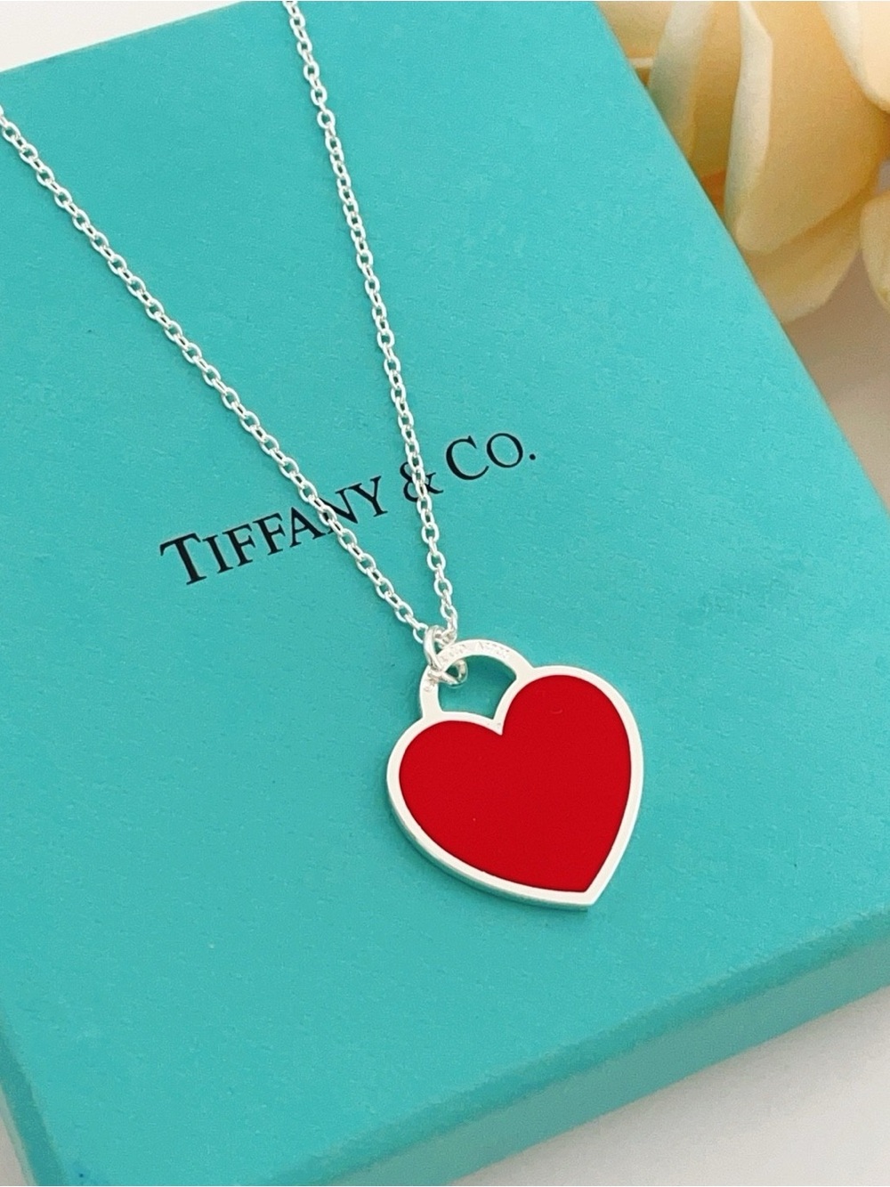 Tiffany & Co. Red Heart Pendant Necklace